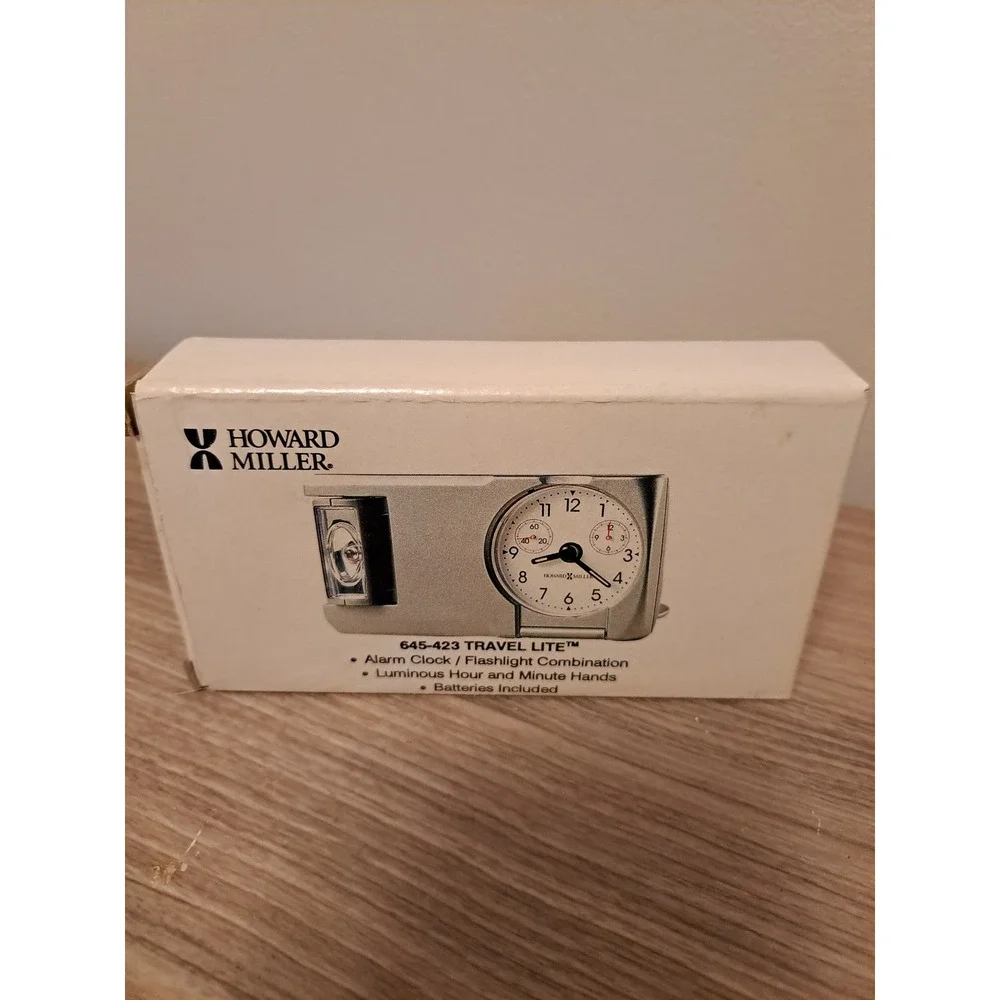 Howard Miller Travel Lite Alarm Clock/Flashlight 645-423 VINTAGE